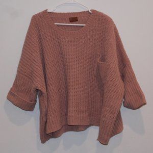 Pink/ Mauve Oversized Crochet Sweater. Size Small